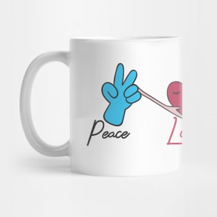 peace, love, valentine Mug